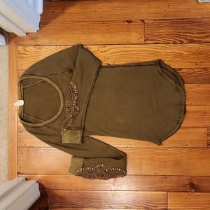 Army green waffle long sleeve shirt